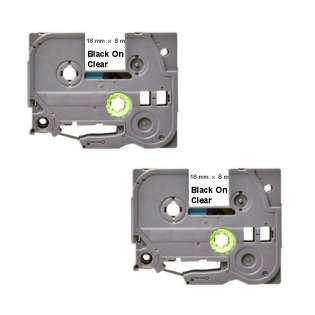 Compatible label tape for Brother TZe-141 - black on clear - 2-pack