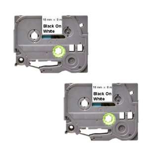 Compatible label tape for Brother TZe-241 - black on white - 2-pack