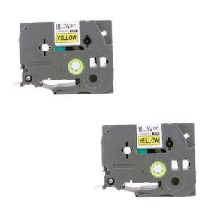 Compatible label tape for Brother TZe-S641 - black on yellow - 2-pack