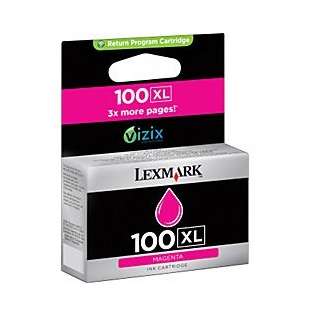 Lexmark 100XL, 14N1070 Genuine Original (OEM) ink cartridge, return program, high capacity yield, magenta